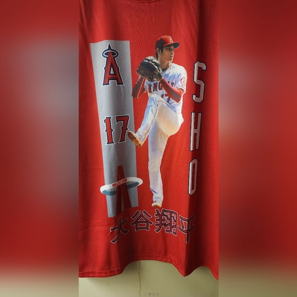 Shohei Ohtani Kanji #17 XL T-Shirt Pitcher Batter Japans Babe Ruth AL Angels - Picture 3 of 3